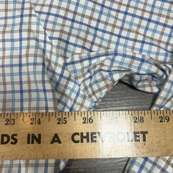 Peter Miller Men's Size XL Button Down Long Sleeve Plaid Shirt White Pre-Owned - Picture 4 of 8